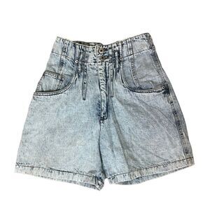Blue High-Waisted Jean Shorts with Vintage Style